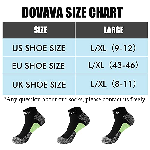 DOVAVA Laufsocken Sneaker Socken Herren 43-46(6 paar), Sportsocken mit Verstärkter Frotteesohle Atmungsaktive Rutschfest für Fitness Joggen Wandern - 6