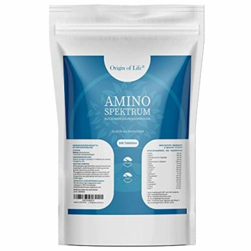 Amino Spektrum - 500 Tabletten a 1000mg - Hochdosiert & Vegan - Big Pack - 18 Aminosäuren inkl. 8 EAA´s & BCAA - Laborgeprüft - ohne Magnesiumstearat - 1