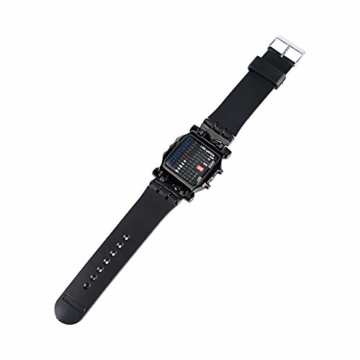 Armbanduhr Elektronische LED Binäre Armbanduhr Herren Weiblich Digitaluhr PU Armband Uhr mit Datum und Woche Funktion - 7