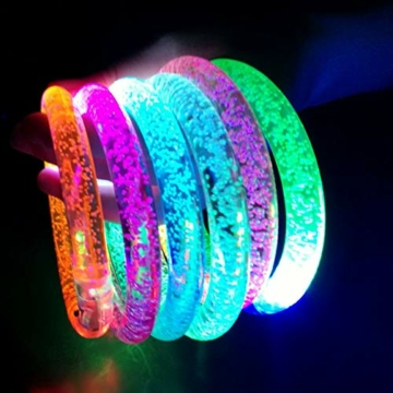 MuLucky LED Glowstick Armband, 12 Stück und 12 Ersatzbatterien blinkend Armreif blinkleucht Leuchtarmbänder für Kinder Geburtstag Party Disco Halloween Weihnachten - 4