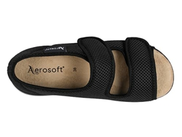 Aerosoft Damen Reha-Sandalette Stretch 06, druckfrei, individuell anpassbar, für Damen und Herren (schwarz, numeric_44) - 7