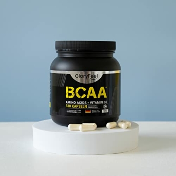 BCAA 330 Kapseln - Essentielle Aminosäuren Leucin, Valin und Isoleucin Plus Vitamin B6 - Laborgeprüft und ohne Zusätze in Deutschland hergestellt - 8