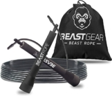 Beast Gear Springseil für Erwachsene - Fitness-Speed-Rope für Ausdauer, Abnehmen Indoor-/Outdoor-Sprungseil zum Boxen, Sport, MMA, Crossfit - Schwarz - 1