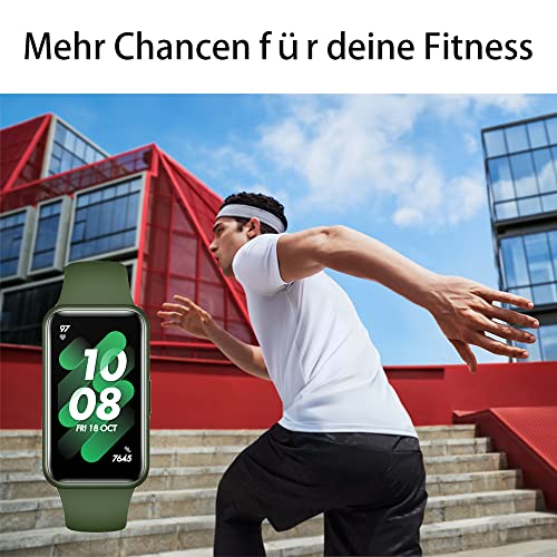 HUAWEI Band 7 Smartwatch Gesundheits- und Fitness-Tracker, schmaler Bildschirm, 2 Wochen Akkulaufzeit, SpO2- und Herzfrequenzmonitor, Schlaf-Tracking, Stressüberwachung,Deutsche Version, schwarz -