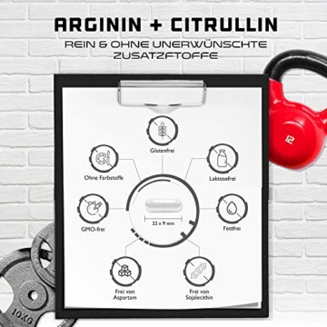 L-Arginin + L-Citrullin - 320 Kapseln - 1100 mg pro Kapsel - Citrullin + Arginin Base im 1:1 Verhältnis - Premium Aminosäuren - Laborgeprüfte Qualität - German Elite Nutrition - 4