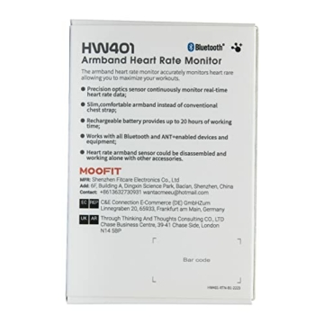 moofit HW401 Herzfrequenzmesser, Pulsmesser mit Armgurt IP67 wasserdichte,Unterstützung Bluetooth/ANT+, Wiederaufladbares Heart Rate Monitor Armband Funktioniert mit Wahoo, Zwift, Strava, Elite HRV - 7