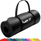 MOVIT Gymnastikmatte, hautfreundlich und phthalatfrei, in 3 Größen und 12 Farben - Auswahl: 190cm x 60cm x 1,5cm in schwarz - 1