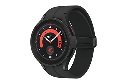 Samsung Galaxy Watch5 Pro, Runde LTE Smartwatch, Wear OS, Outdoor-Fitnessuhr, Fitness-Tracker, 45 mm, Titanium Black -