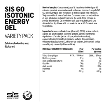 SiS Science in Sport GO Isotonic Energy Gels Sportgetränk, Isotonisches Sportgetränk / Laufgel mit 22g Kohlenhydraten, zuckerarm, diverse Sorten, 60ml je Beutel (20er Packung) - 7