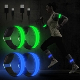 Sporgo [USB Aufladung LED Armband, 4 Stück Reflektorband LED Leucht Armbänder Reflective Lichtband Kinder Nacht Sicherheits Licht Reflektor für Laufen Joggen Hundewandern Running Outdoor Sports - 1