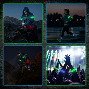 Sporgo [USB Aufladung LED Armband, 4 Stück Reflektorband LED Leucht Armbänder Reflective Lichtband Kinder Nacht Sicherheits Licht Reflektor für Laufen Joggen Hundewandern Running Outdoor Sports - 6