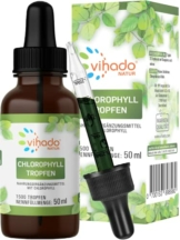 Vihado flüssige Chlorophyll Tropfen aus reinem Alfalfa - mit Quellwasser ohne Zusatzstoffe, 50 ml (1.500 Tropfen) - 1