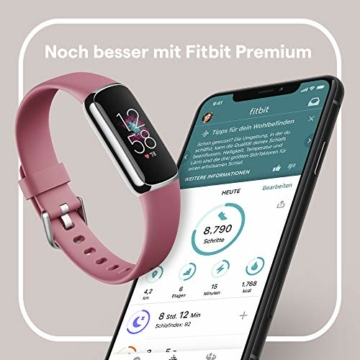 Fitbit Luxe Health & Fitness Tracker with 6-Month Fitbit Premium Membership Included, Stress Management Tools and up to 5 Days Battery, Platinum / Orchid - 