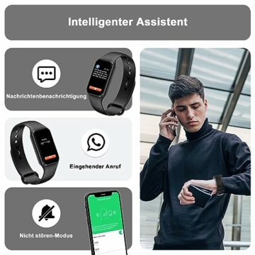 Blackview Smartwatch Herren Damen, Wasserdicht Fitnessuhr 1,47 Zoll Farbdisplay, Fitness Tracker mit Schrittzähler Schlafmonitor Herzfrequenz, Sportuhr mit 24 Sportmodi Smart Watch für Android iOS - 4