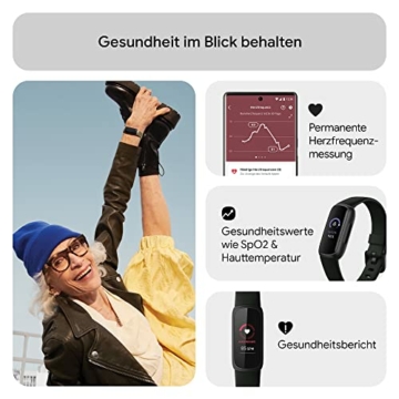 Fitbit Inspire 3 by Google – Gesundheits- & Fitness-Tracker Damen / Herren - Herzfrequenzmessung, Stressmanagement, Schlafanalyse & bis zu 10 Tage Akkulaufzeit – Fitnessuhr kompatibel mit Android/iOS - 6