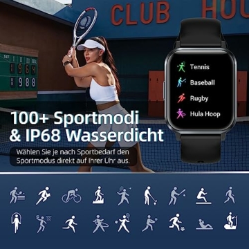 Gardien Smartwatch Damen Herren mit Telefonfunktion, 1.83’’ Fitness Armbanduhr Fitnessuhr Smart Watch Uhr mit 100+ Sportmodi Pulsuhr Blutdruck SpO2-Monitor Schlafmonitor Schrittzähler für iOS Android - 5