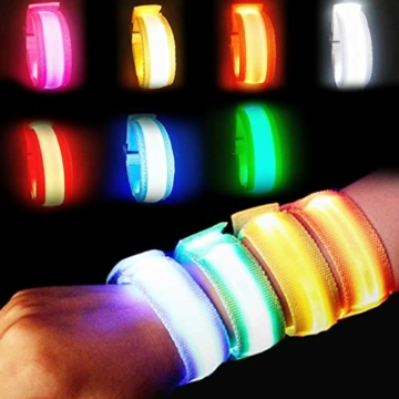 Kireida® 8 Stück LED-Glüh-Armbänder, leuchtende Armbänder, blinkende Arm-Arm-Armbänder, blinkende Armbänder, Leuchtend im Weihnachtsdunkel, kreatives Geschenk - 1