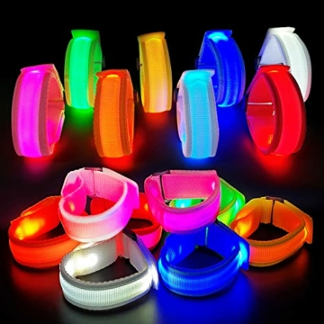 M.best 16 Stück LED Light Up Armbänder Glühen blinkende Armbänder Glühen in der dunklen Partyzubehör für Hochzeit, Raves, Konzert, Camping, Sportereignisse, Party - 1