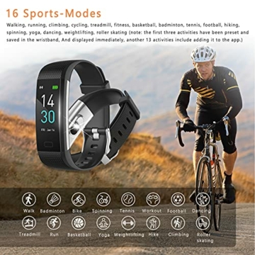 MicLee Damen Herren Smartwatch Fitness Armband Wasserdicht IP68 Farbbildschirm Fitness Uhr Fitness Tracker Aktivitätstracker Schrittzähler Sportuhr Anruf SMS Beachten für iOS Android Handy - 3