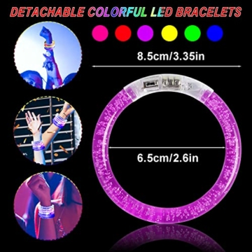 SULOLI 12 Stück LED Armband Set Bunt leuchtenden Armbänder für Hochzeit,dunkle Party,Glowing Sticks,Ketten,Weihnacht - 3