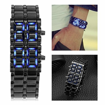 yuyte Elektronische Armbanduhr, Modische Stahlband, Digitales Led Armband, Luxus Edelstahlband Für Herren - 2