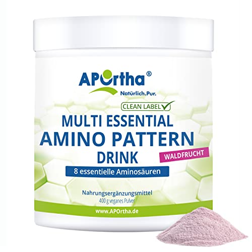 APOrtha® Multi essential Amino Pattern I 400 g Waldfrucht Drink mit 8 essentiellen Aminosäuren nach Prof. Dr. Lucà- Moretti für optimierte Eiweißversorgung I Aminosäuren komplex hochdosiert EAA - 1