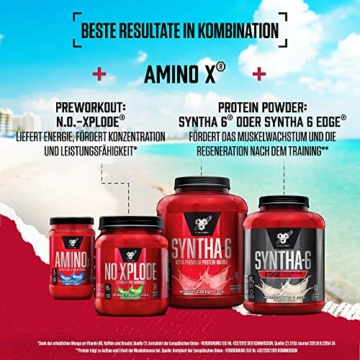 BSN Nutrition Amino X Supplement mit Vitamin D, Vitamin B6 und Aminosäuren, Grüner Apfel-Geschmack, 70 Portionen, 1kg - 6