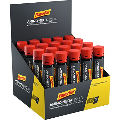 Powerbar Amino Mega Liquid Ampullen 20x25ml - Nahrungsergänzungsmittel mit Molkeneiweißhydrolysat und allen essentiellen Aminosäuren - 1